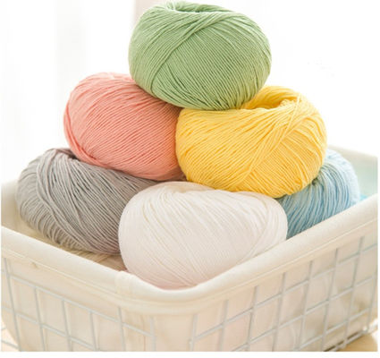 Durable Crochet Twisted Cotton Yarn Anti Bacteria Multipurpose