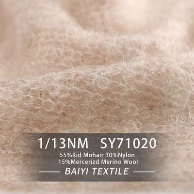 Soft 1/13NM Wool And Mohair Yarn For Crocheted Scarves And Hats